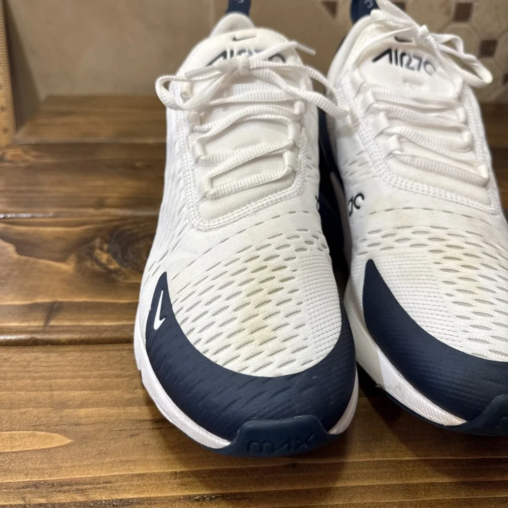 Size‎ 11.5- Women's Air Max 270 White Armory Navy Blue Slate HQ1646-100 Sneakers